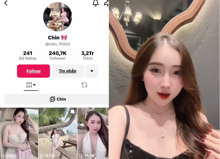 Tiktoker Chin làm trò nín thở