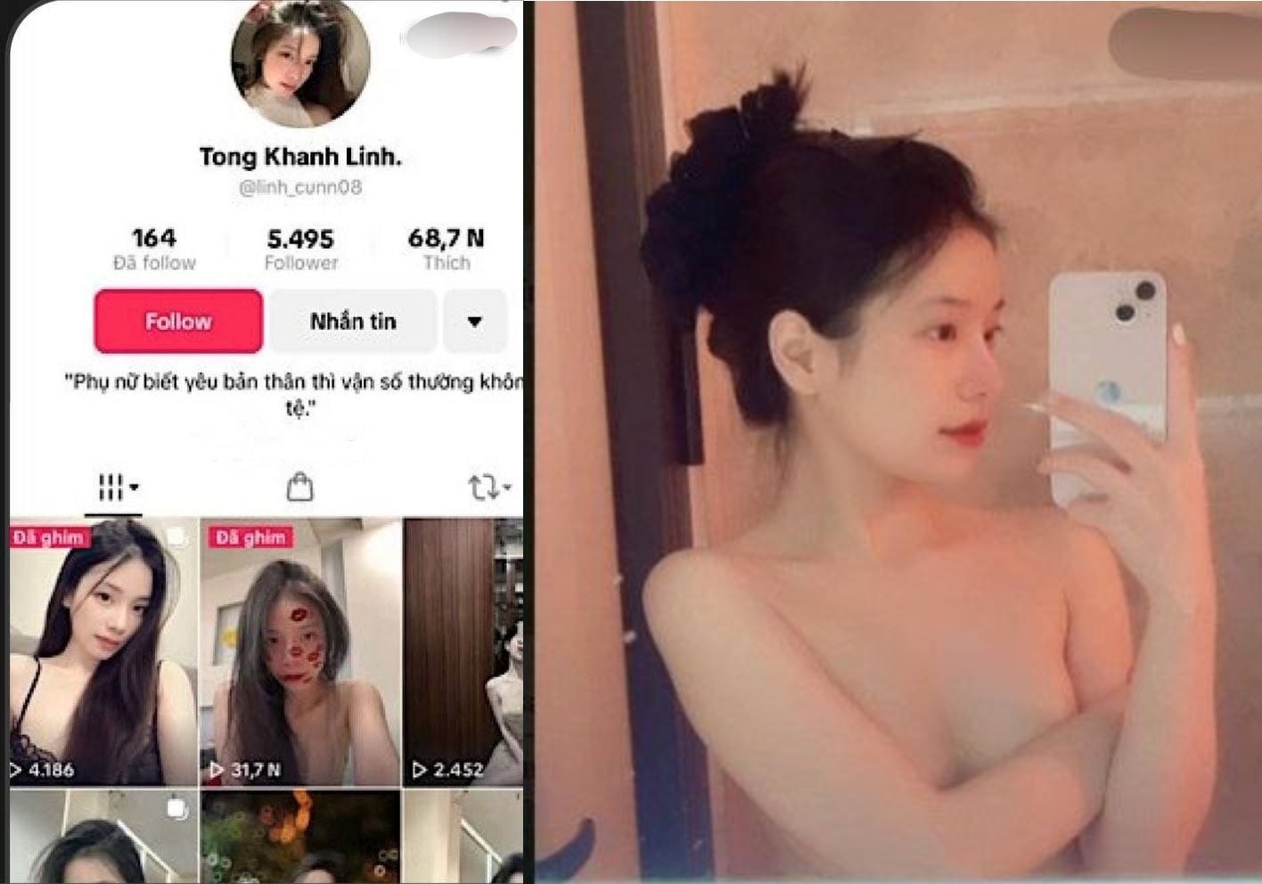 Clip nóng Tống Khánh Linh quyến rũ