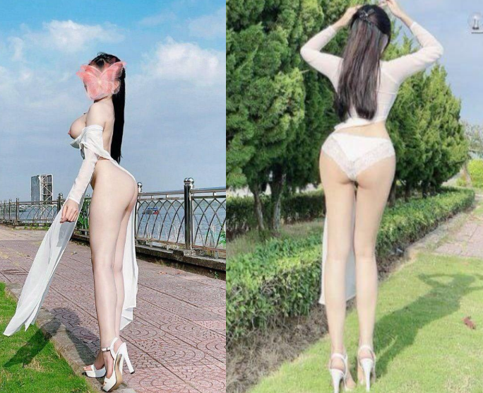 Đầm trắng quyến rũ lộ đường cong bên bờ suối
